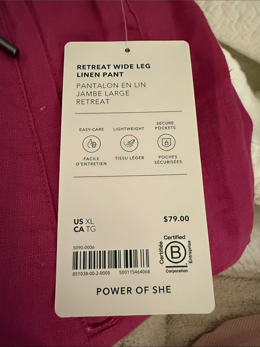 Athleta Wide Leg Retreat Linen pants NWT - Picture 5 of 5
